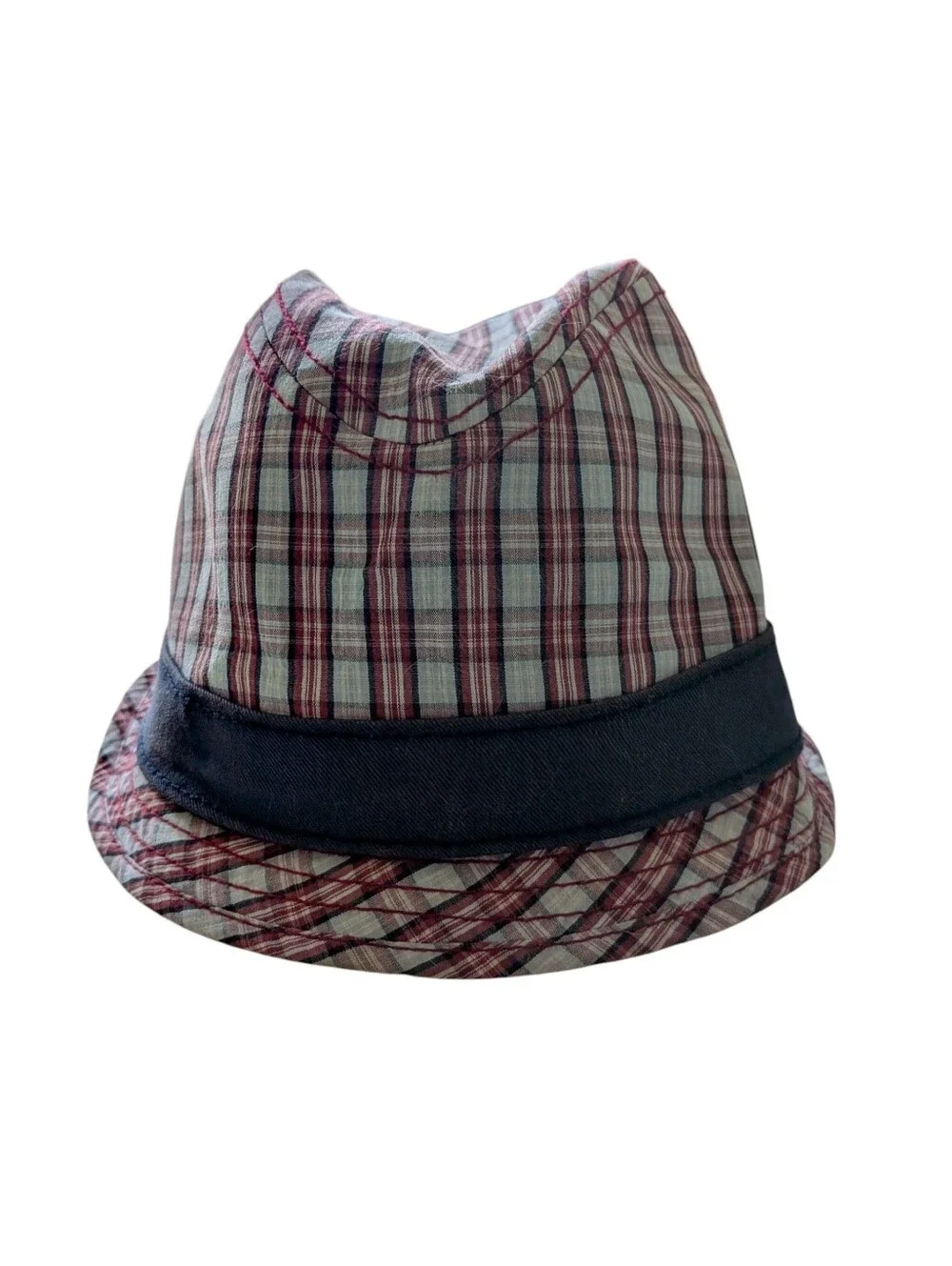 Ben Sherman Trilby Hat Blue & Pink Plaid